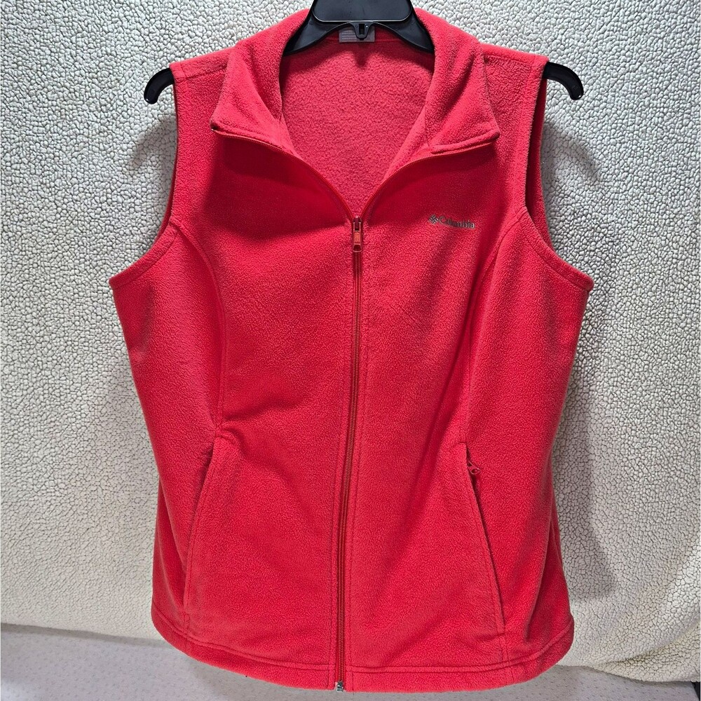 Columbia Women’s Burnt Orange Fleece Full Zip Vest w/ Pockets Plus Size 1X